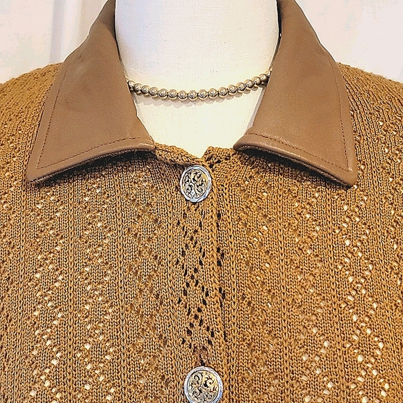 Punto Y Piel-Saks Fifth Ave.Leather Collar - Picture 2 of 6